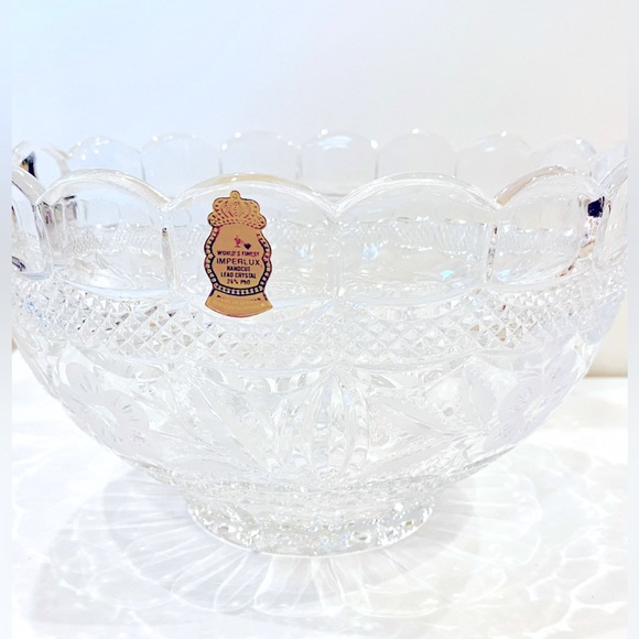 Vintage German Imperlux Large Handcut Lead Crystal Bowl - Picture 1 of 7